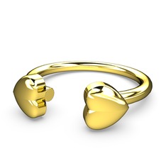 Çift Kalp Yüzük - 14 ayar altın yüzük #1e10h4v