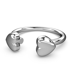Çift Kalp Yüzük - 925 ayar gümüş yüzük #bp54bg