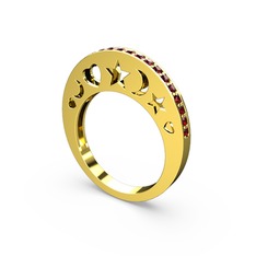 Taşlı Sembol Yüzük - Garnet 18 ayar altın yüzük #1u14cbv