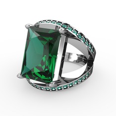 Reyala Yüzük - Yeşil kuvars 925 ayar gümüş yüzük #11cwqpw