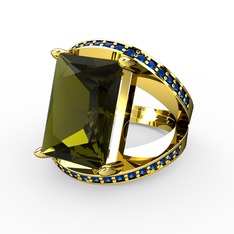 Reyala Yüzük - Peridot ve lab safir 18 ayar altın yüzük #1bvtzdl