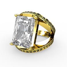 Reyala Yüzük - Swarovski ve peridot 18 ayar altın yüzük #1eb4esl