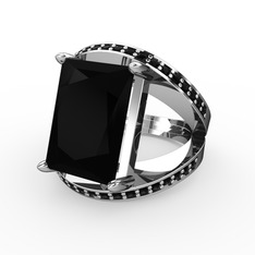 Siyah zirkon 925 ayar gümüş yüzük