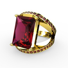 Reyala Yüzük - Rodolit garnet ve garnet 8 ayar altın yüzük #2z466b