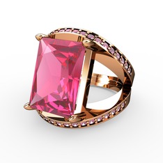 Reyala Yüzük - Pembe kuvars 8 ayar rose altın yüzük #4oef0v
