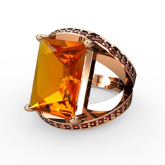Reyala Yüzük - Sitrin ve garnet 8 ayar rose altın yüzük #dpdeod