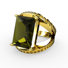 Peridot ve sitrin 8 ayar altın yüzük