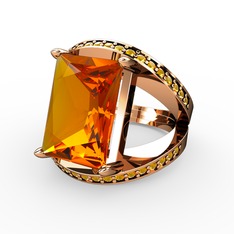 Reyala Yüzük - Sitrin 14 ayar rose altın yüzük #jc0v1m