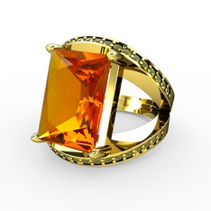 Reyala Yüzük - Sitrin ve peridot 18 ayar altın yüzük #kinrm2