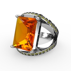 Reyala Yüzük - Sitrin ve peridot 925 ayar gümüş yüzük #rfkk7d