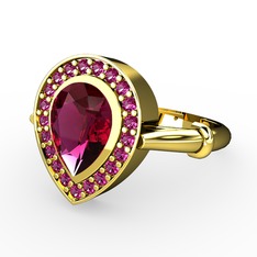 Esinti Yüzük - Rodolit garnet 14 ayar altın yüzük #1a3dmxp