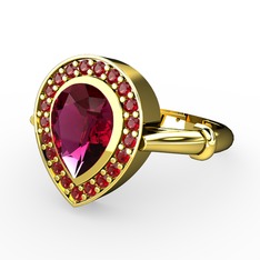 Rodolit garnet ve garnet 925 ayar altın kaplama gümüş yüzük