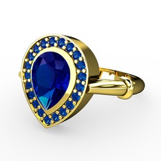 Esinti Yüzük - Lab safir 925 ayar altın kaplama gümüş yüzük #5q8l8f