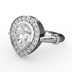 Esinti Yüzük - Swarovski ve pırlanta 8 ayar beyaz altın yüzük (0.22 karat) #hfmb3u