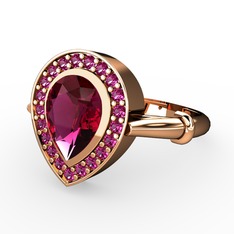 Rodolit garnet 14 ayar rose altın yüzük