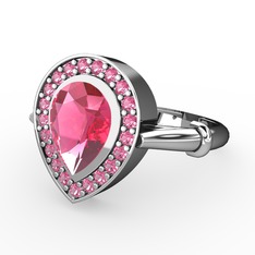 Esinti Yüzük - Pembe kuvars 8 ayar beyaz altın yüzük #mwsl7w