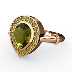 Peridot 14 ayar rose altın yüzük