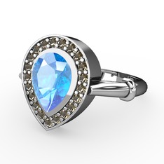 Esinti Yüzük - Akuamarin ve dumanlı kuvars 925 ayar gümüş yüzük #syee8o