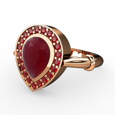 Esinti Yüzük - Kök yakut ve garnet 8 ayar rose altın yüzük #wubw48