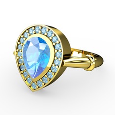 Esinti Yüzük - Akuamarin 14 ayar altın yüzük #ze489r