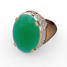 Melissa Yüzük - Kök zümrüt ve swarovski 18 ayar rose altın yüzük #138khdq