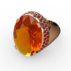 Melissa Yüzük - Sitrin ve garnet 14 ayar rose altın yüzük #1bx4fi