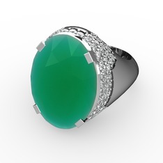 Melissa Yüzük - Kök zümrüt ve pırlanta 18 ayar beyaz altın yüzük (0.913 karat) #1epo6nf