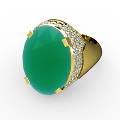 Melissa Yüzük - Kök zümrüt ve pırlanta 8 ayar altın yüzük (0.913 karat) #1f341p5