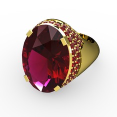 Melissa Yüzük - Rodolit garnet ve garnet 8 ayar altın yüzük #1f8euo3