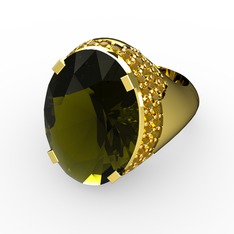 Melissa Yüzük - Peridot ve sitrin 14 ayar altın yüzük #1hqefnz