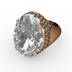 Melissa Yüzük - Swarovski ve dumanlı kuvars 8 ayar rose altın yüzük #1hx9kty