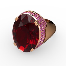 Melissa Yüzük - Garnet ve rodolit garnet 8 ayar rose altın yüzük #1jxr1s
