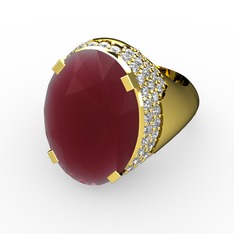 Melissa Yüzük - Kök yakut ve pırlanta 8 ayar altın yüzük (0.913 karat) #1p8r2tb