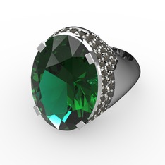 Yeşil kuvars ve dumanlı kuvars 925 ayar gümüş yüzük