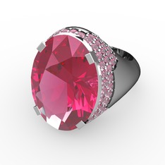 Melissa Yüzük - Pembe kuvars 925 ayar gümüş yüzük #1uzg339