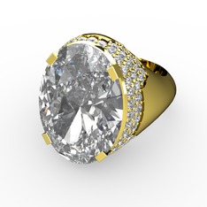 Beyaz zirkon ve pırlanta 925 ayar altın kaplama gümüş yüzük (0.913 karat)