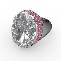 Melissa Yüzük - Swarovski ve kök yakut 925 ayar gümüş yüzük #3yub85