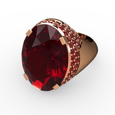 Garnet 18 ayar rose altın yüzük