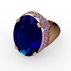 Melissa Yüzük - Lab safir ve ametist 18 ayar rose altın yüzük #6hexrp