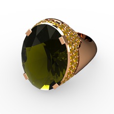 Melissa Yüzük - Peridot ve sitrin 14 ayar rose altın yüzük #bbh6gq