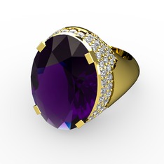 Melissa Yüzük - Ametist ve swarovski 8 ayar altın yüzük #fnwu4z