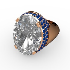 Melissa Yüzük - Swarovski ve lab safir 18 ayar rose altın yüzük #guvcza