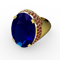 Lab safir ve garnet 18 ayar altın yüzük