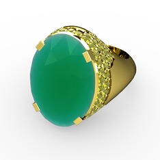 Melissa Yüzük - Kök zümrüt ve peridot 925 ayar altın kaplama gümüş yüzük #lbkmeu