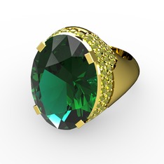 Melissa Yüzük - Yeşil kuvars ve peridot 925 ayar altın kaplama gümüş yüzük #lhf5uz