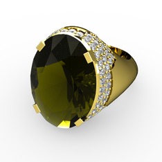Melissa Yüzük - Peridot ve swarovski 8 ayar altın yüzük #m7jyuj