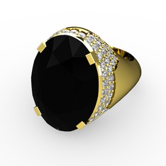 Melissa Yüzük - Siyah zirkon ve swarovski 14 ayar altın yüzük #qnkc20