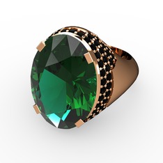 Melissa Yüzük - Yeşil kuvars ve siyah zirkon 18 ayar rose altın yüzük #rhba4i