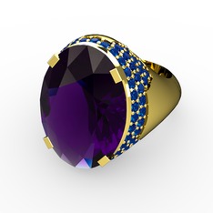 Melissa Yüzük - Ametist ve lab safir 14 ayar altın yüzük #vkr98p