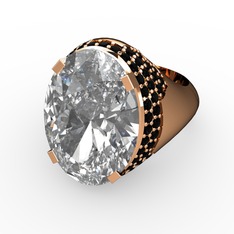 Melissa Yüzük - Swarovski ve siyah zirkon 14 ayar rose altın yüzük #wewt6e